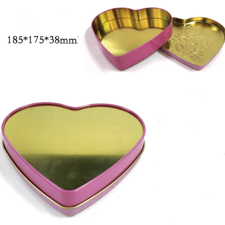 Custom Valentine′s Day Wedding Heart Shaped Jewelry Gift Candy Chocolate Tin