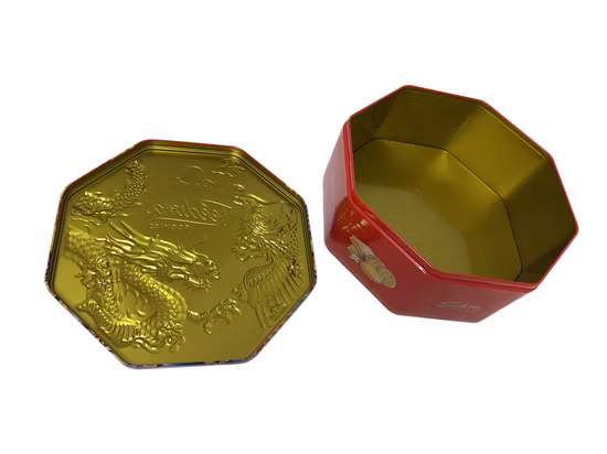 Boîte à biscuits en forme d'octogone personnalisée, emballage de chocolat, bonbons, biscuits, avec couvercle